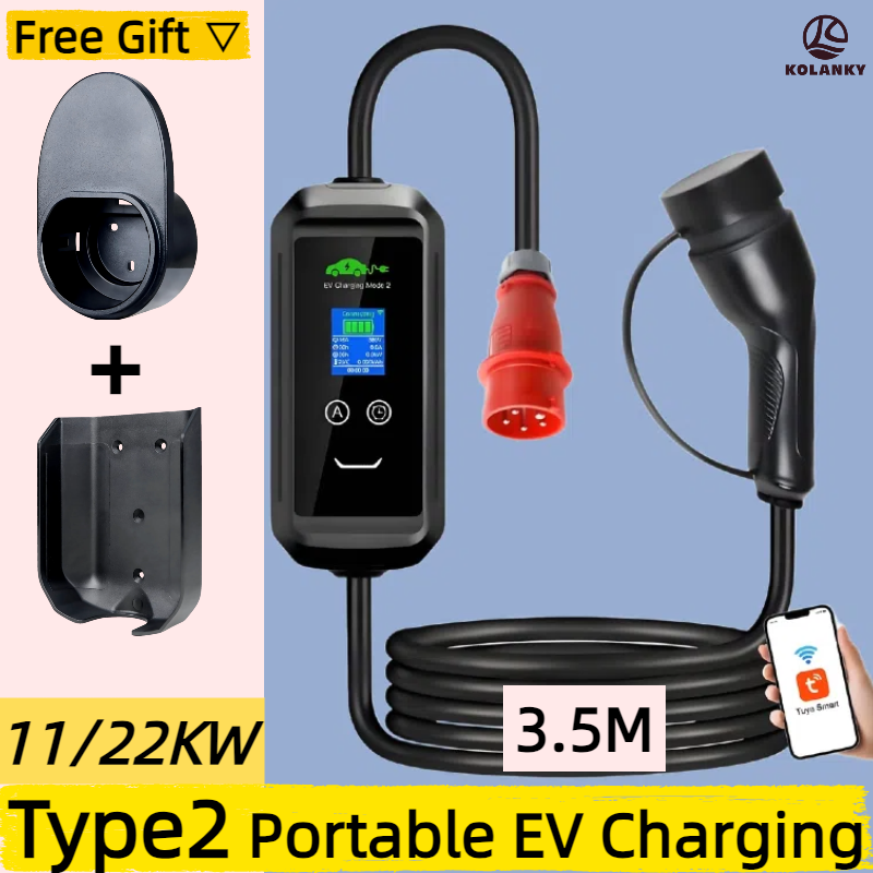 Type 2 Portable Ev Charger 11Kw Cee - Cable de 3,5 M Type2 EV