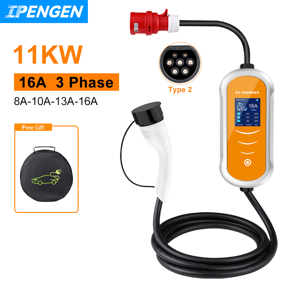 Cargador IPENGEN EV 16A 11KW t - Type 2 Portable Ev Charger 11Kw Cee reseña y precio