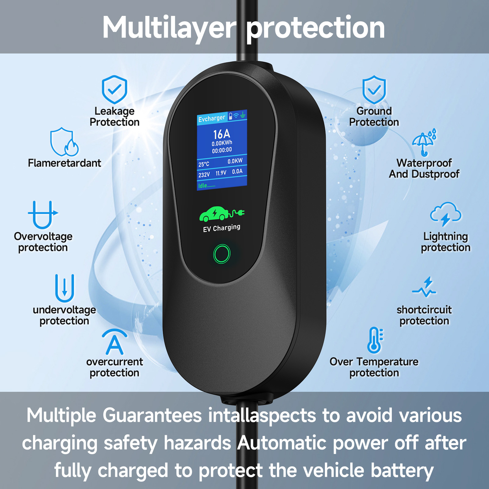 AFYEEV-cargador EV portátil Ty - Type 2 Portable Ev Charger 11Kw Cee reseña y precio