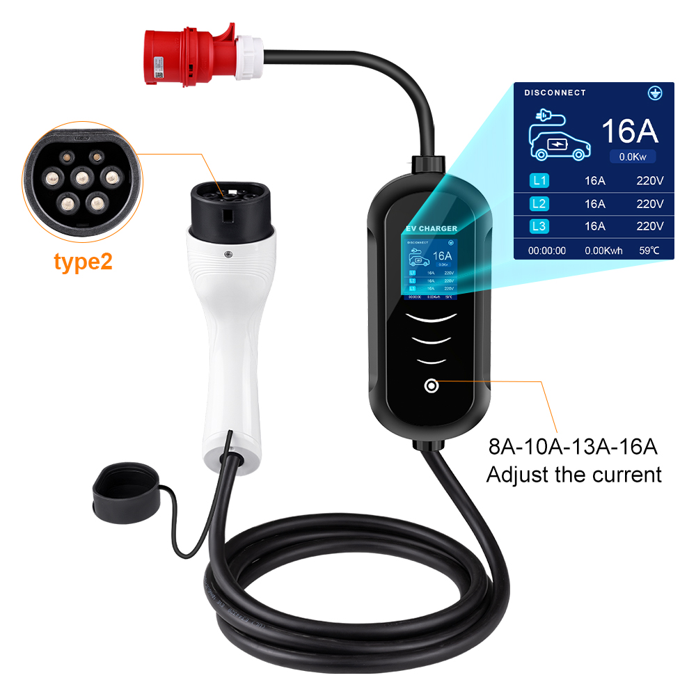 IPENGEN-cargador portátil EV d - Type 2 Portable Ev Charger 11Kw Cee reseña y precio