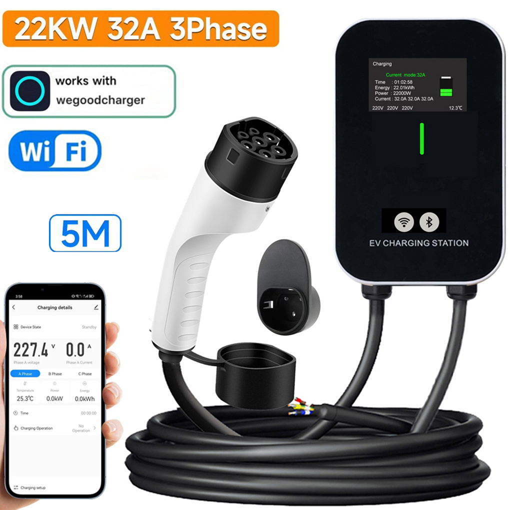 Cargador EV TYPE-2 Wallbox 7KW - Ev Charger Type 2 22Kw 32A 3 Phase reseña y precio